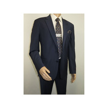 Men Suit BERLUSCONI Turkey 100% Soft Italian Wool Super 180's #Ber28 Navy Blue image 5