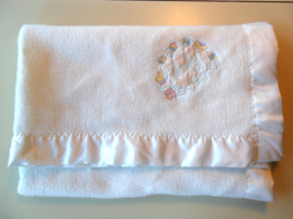 Vtg. White Baby Blanket Cuddle Time Satin Trim Security Blanket Lovey Acrylic - £29.95 GBP