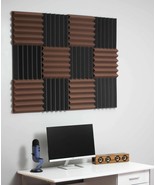 2x12x12 BROWN and BLACK Acoustic Wedge Soundproofing Studio Foam Tiles 1... - £31.86 GBP