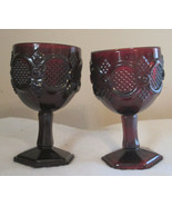 (2) TWO Avon Cape Cod Goblet Set Ruby GOBLETS Glass 6&quot; Tall 3.5&quot; Diameter - $23.11 CAD