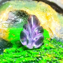 Carved Top Grade Quality 100% Natural Amethyst Leaf carving Loose Gemsto... - $506.16 MXN