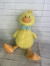 Gund Mulberry Yellow Duck Plush Stuffed Animal Toy Blue White Gingham Bow Tie - £27.21 GBP