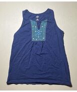 St John’s Bay Tank Top Women’s M Blue W/ Embroidered Design - $24.86 CAD