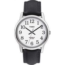 Timex Easy Reader 35mm Silver-Tone Case with White Dial and Black Leather Strap - £43.82 GBP
