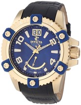 Invicta Men&#39;s 1727 Arsenal Reserve Blue MOP Dial Black Leather Watch  - £134.79 GBP