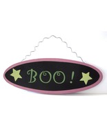 BOO Wood Plaque Door Halloween Decor Wall Hanger - $7.22