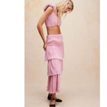 New Free People Saylor Gianna Set $308 Small Pink Metallic Detail - £142.41 GBP