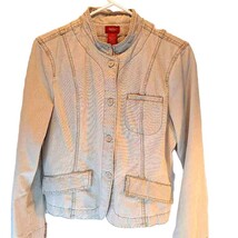 Mossimo Women&#39;s Jean Jacket Beige Waist Length Buttons Pockets  L - $21.77