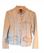Mossimo Women&#39;s Jean Jacket Beige Waist Length Buttons Pockets  L - $400.02 MXN