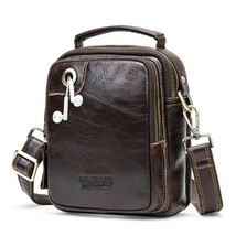 New Men&#39;s Small Messenger Bags 100% Leather Male Crossbody Bag Mini Handbag  Man - £131.13 GBP