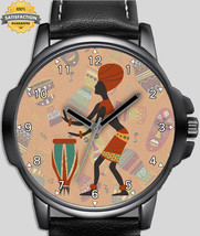Afrian Woman Ethnic Tribe Drums Art Unique Wrist Watch FAST UK - £44.09 GBP