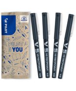 Pilot Flowpack 4 V5 Hi-Tecpoint Liquid Ink Rollerball Pen Fine Tip Black... - $17.32