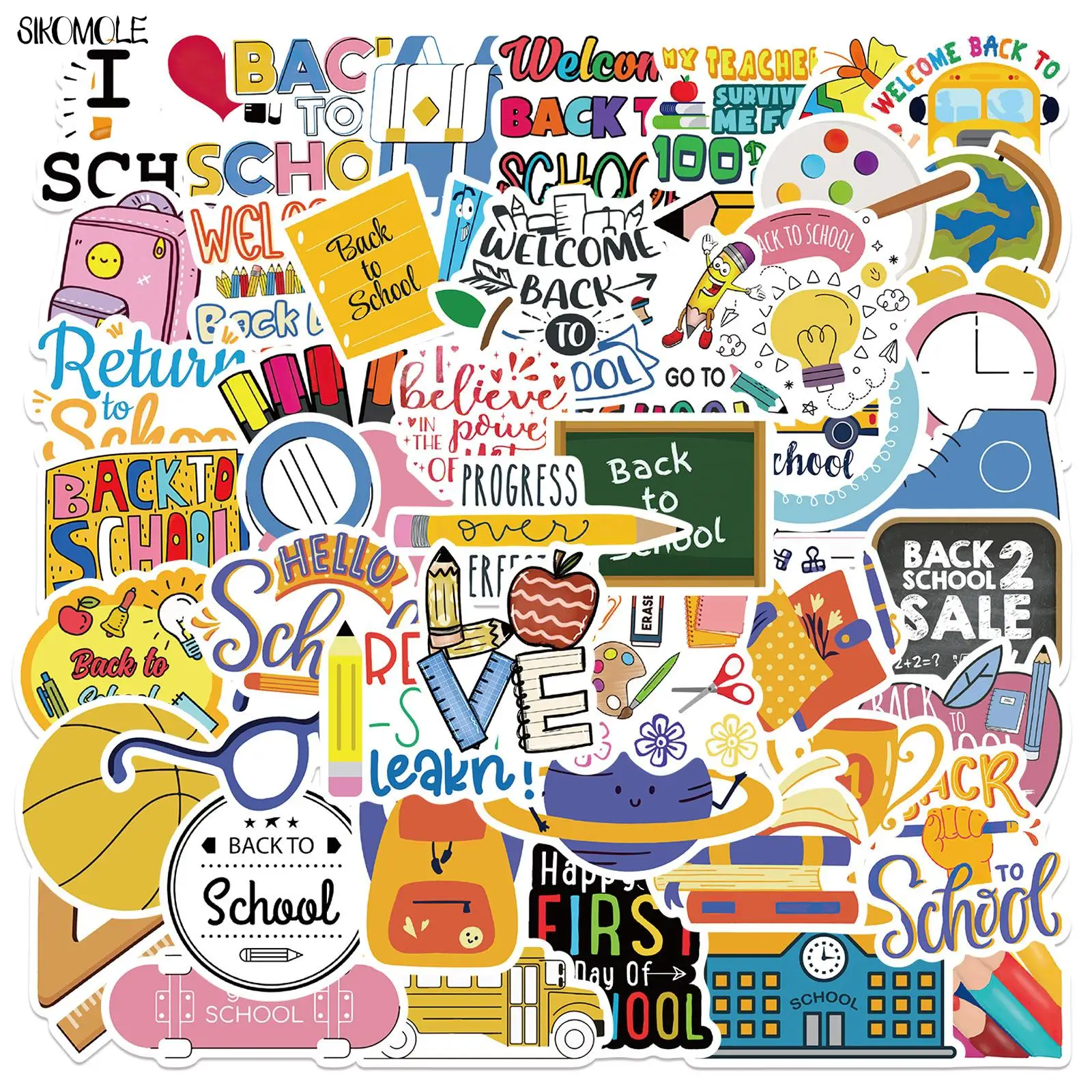 Play 10/30/50PCS Cartoon School Season Stickers Student Supplies DIY Play Luggag - £23.12 GBP
