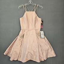 Blondie Nites Women Dress Size 7 Juniors Pink Formal Mini Strappy Sleeveless Zip - £38.37 GBP