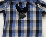 Harley Davidson Blue Black White Plaid Button Up Shirt - Eagle Patch - S... - $48.37