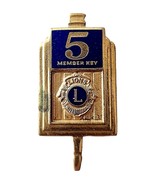 1970-80s Maine Lions Club 5 Year Key Gold Tone Enamel Filled Fraternal F6E - €17,15 EUR