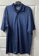 Nicklaus Golf  Mens XL Blue Check  Double Mercerized Cotton Golf Polo Shirt - $13.46