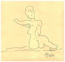 Penna Disegno su Carta Nudo Woman Studio di Noto Artista - £82.07 GBP