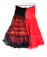 Vintage Crinoline Square Dance Rockabilly Petticoat Lot Slip Red Tulle B... - $67.22 CAD