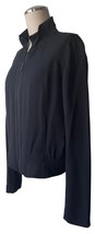 Lafayette 148 Black Silk Stand Up Collar Zip Front Stretch Waist Jacket - Small - £53.24 GBP