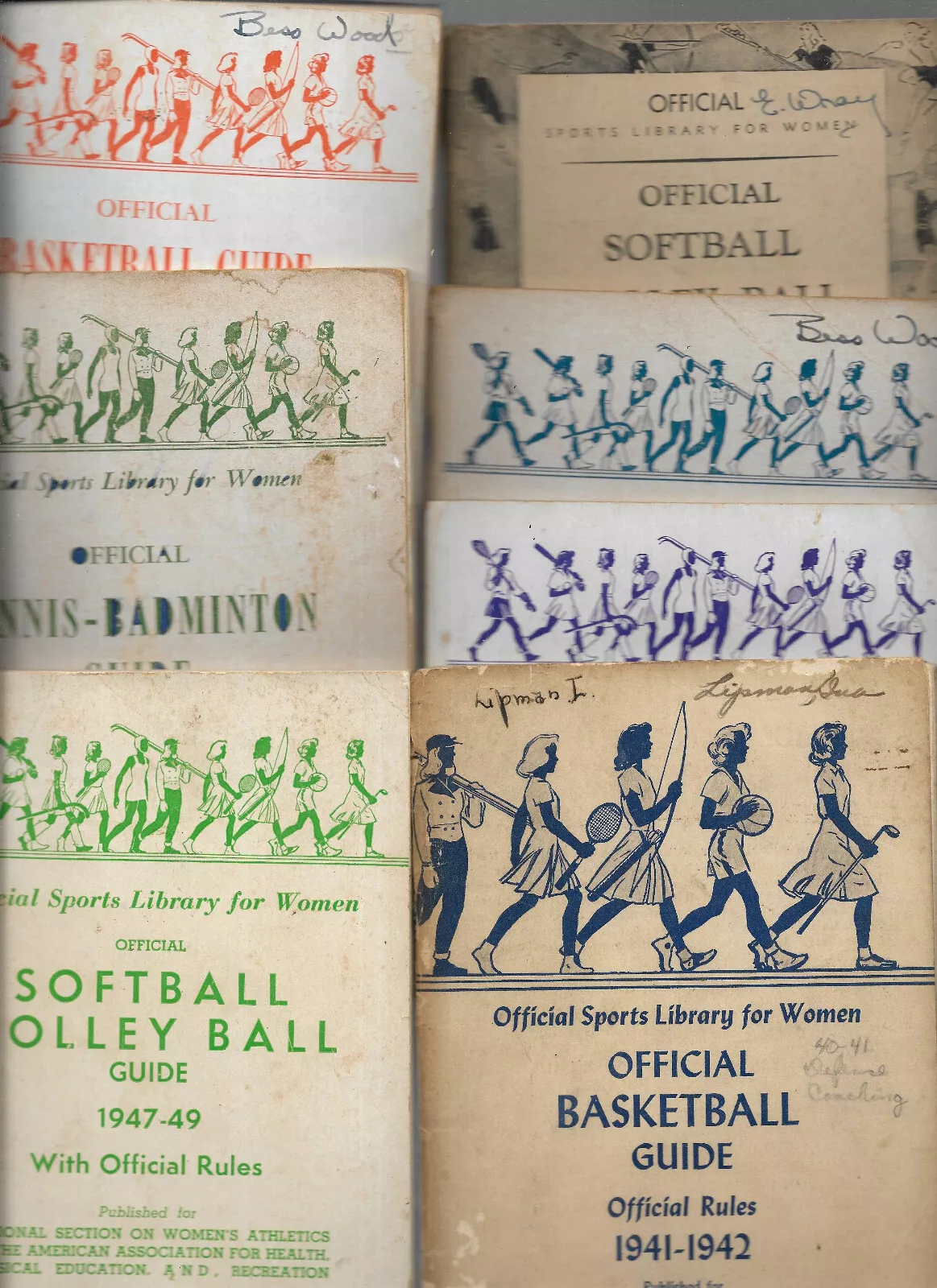 Vintage Group 1940s Womens&#39; College Athletics Guide &amp; Rules Books Variou... - $15.00