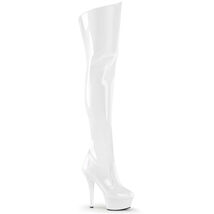 SALE PLEASER Sexy Stripper 6&quot; Heel White Platform Thigh High Boots 6 - €38,32 EUR