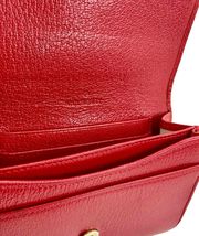 Mulberry Red Textured Leather Envelope Flap Wallet Clutch Women image 8