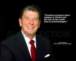 Ronald Reagan &quot;Freedom Prospers When Religion...&quot; Quote Photo Various Sizes - £3.90 GBP+
