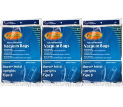 9 Royal Upright Type B Vacuum Cleaner Allergy Bags, Top Full Vacuum Clea... - $22.07