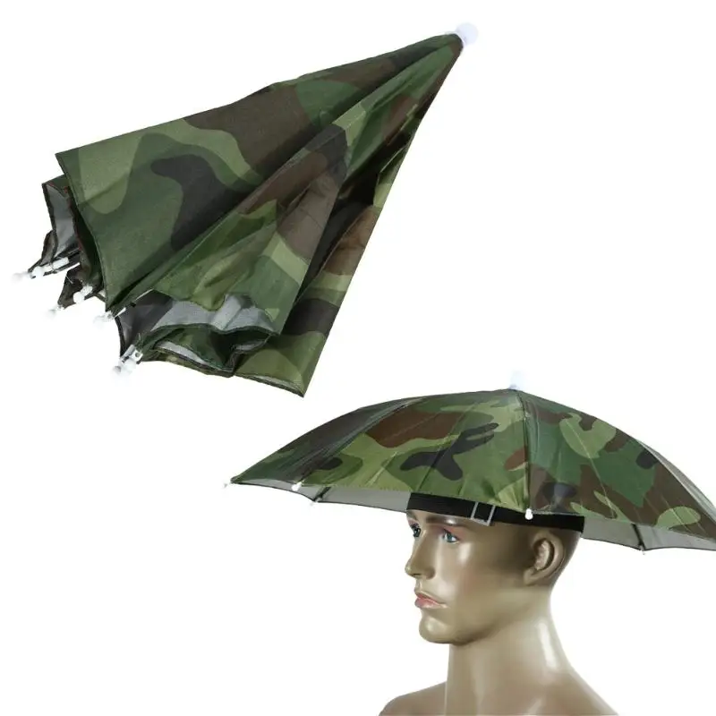 Foldable Rain Gear Fishing Hat Headwear Umbrella for Fishing Hiking Beac... - $61.99