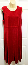 L. L. Bean Women&#39;s Red Velour Winter Jumper Size SM-REG Sleeveless Dress Holiday - £7.82 GBP
