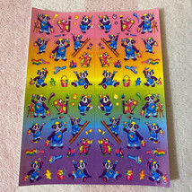 Vintage Lisa Frank Painter Panda Bear Doodles Mouse Rainbow Sticker Sheet S725 - £14.38 GBP