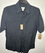 Dockers Checkered Dark Blue Short Sleeve Button Up Casual Shirt Size Large - €19,11 EUR