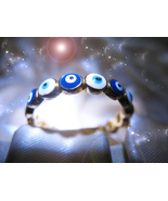 HAUNTED EYES RING WARD OFF &amp; BANISH WHAT YOU WISH HIGHEST COLLECTION MAGICK - $389.77
