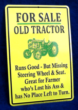 Tractor For Sale *Us Made* Embossed Metal Sign - Garage Barn Shop Man Cave Decor - £11.75 GBP