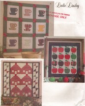 Patchwork Appliqued Quilt Wall Hangings Tea Cup Apple Houses Sew Pattern - £10.21 GBP