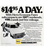 Hertz Car Rentals Economy Rates Fares 1979 Advertisement Automobilia DWKK4 - $462.55 MXN