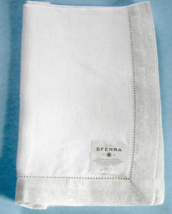 Sferra Filetto Linen Dinner Napkin (1) White/Metallic Silver Border 20x2... - $18.71