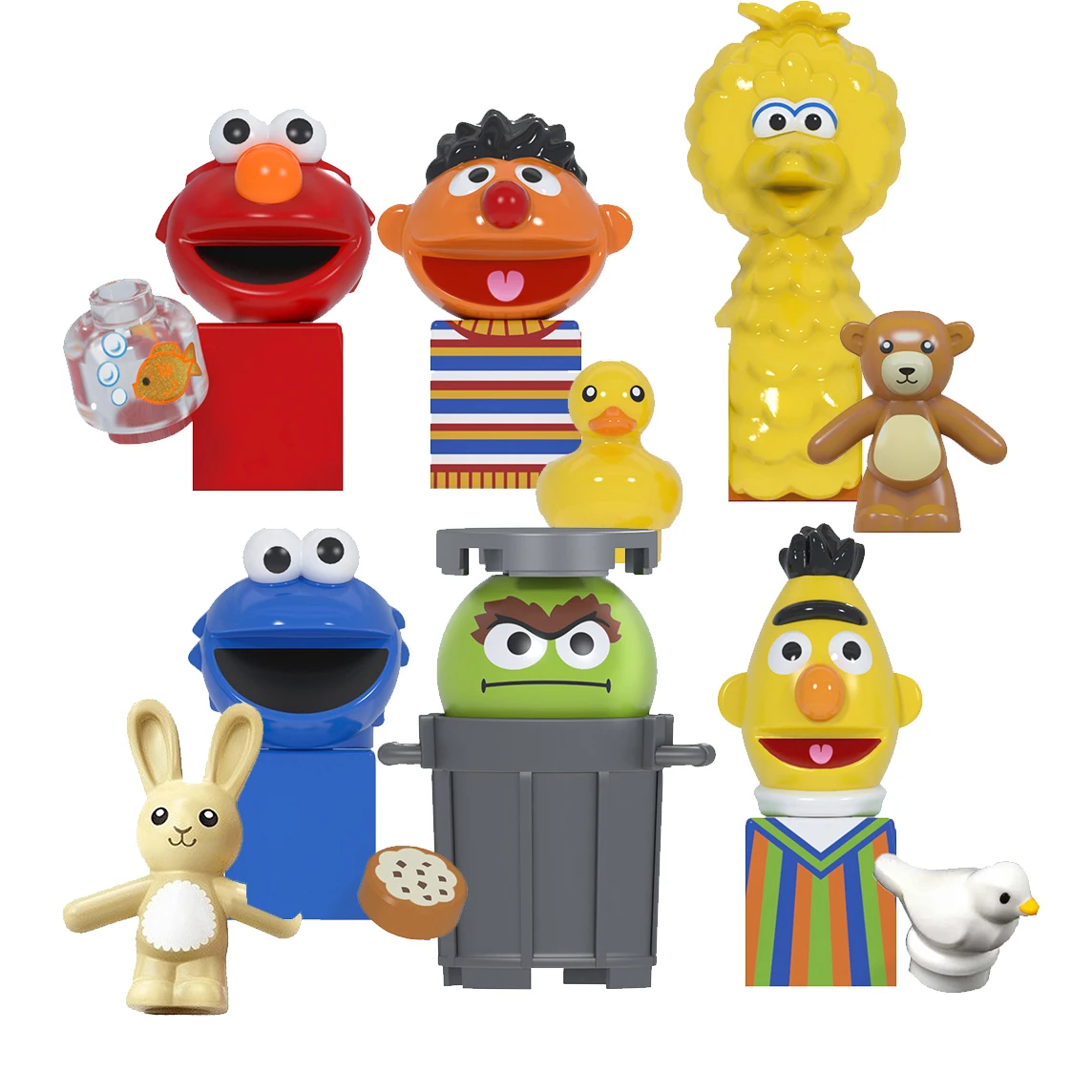 Play A1003 Sesame Street  Mini Action Play Figures Building Blocks Big Bird Elmo - £23.30 GBP