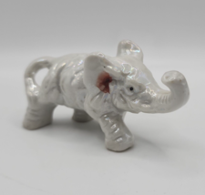 Vintage Lusterware Pearlescent Gray Ceramic Elephant Figurine - $14.50