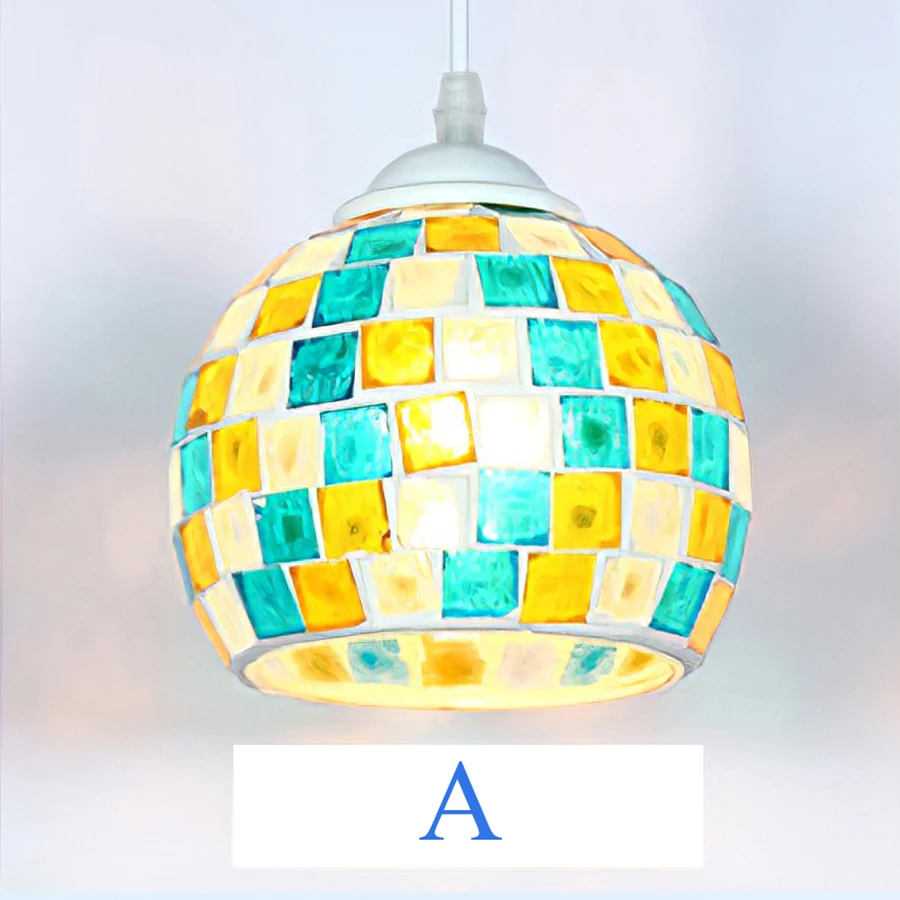 Creative LED Chandelier Stained Gl Mediterranean Tiffany Mosaic Style For Restau - £205.04 GBP