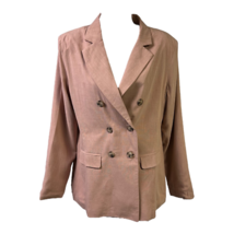 Blue B Womens Blazer Jacket Brown Buttons Double Breasted Pockets Collar... - £28.38 GBP