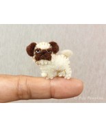 Tiny Pug Dog Plush Toy, Miniature Felt Pug, Pug Miniature Plush, Tiny Fe... - £9.86 GBP