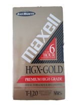 Maxell Blank Vhs Tape HGX-GOLD Premium High Grade T-120 6hr New Sealed Qty 1 - £6.06 GBP