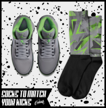 TRI Socks for J1 5 Green Bean Silver Flint Grey Chlorophyll 3 Neon 4 Shirt - £16.29 GBP