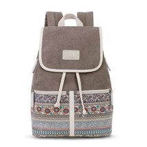 New Women Canvas Backpa Teenager Girl School Bags Female Vintage Shoulder Bag Tr - £41.25 GBP