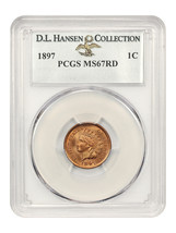 1897 1C Pcgs MS67RD Ex: D.L. Hansen - £11,016.25 GBP