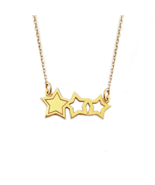 14K 9K Gold Triple Star Necklace,Celestial Wish Star Dainty Layering Nec... - £203.04 GBP+