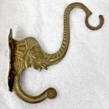 Fun Solid Brass Elephant Double Wall Hook Planter Coat Trunk Up Detailed - $369.07 MXN
