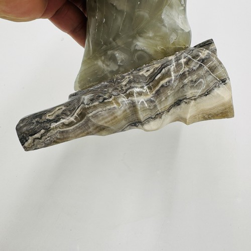 Alabaster Owl Sculpture Figurine Bird 8in Italy Marble Large Vintage Hand Carved Item image 13